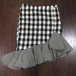 EUC Sz 14 Asymmetrical Tiered Ruffle Pencil Skirt